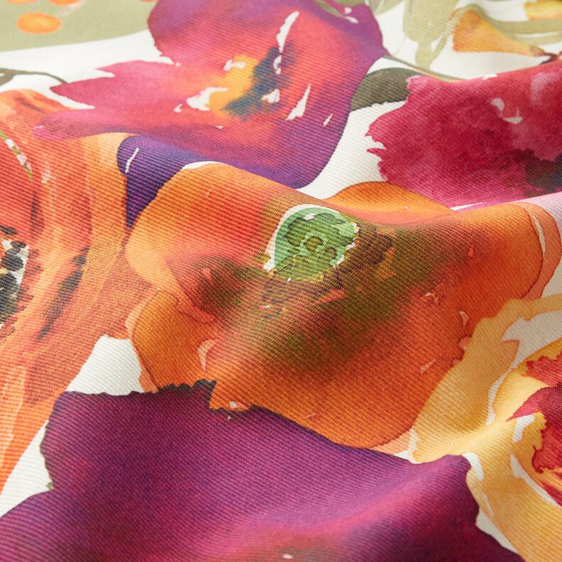 Koristepaneeli Trio Akvarellikukat – norsunluu/marja,  image number 3