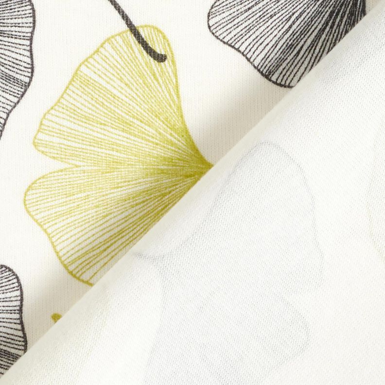 Puuvillajersey Neidonhiuspuun lehdet &ndash; villanvalkoinen/lime green,  image number 4