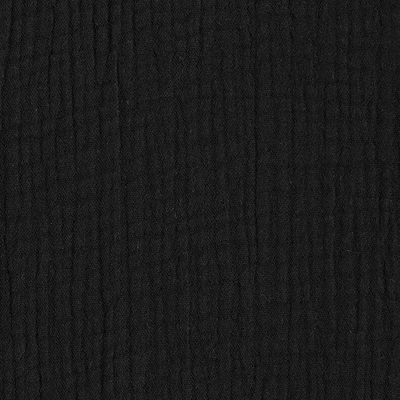 GOTS Kolmikerroksinen puuvillamusliini – musta,  image number 4