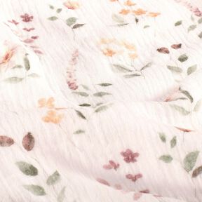 Musliini-/kaksikerroksinen kangas villi niitty Digitaalipainatus – valkoinen, 