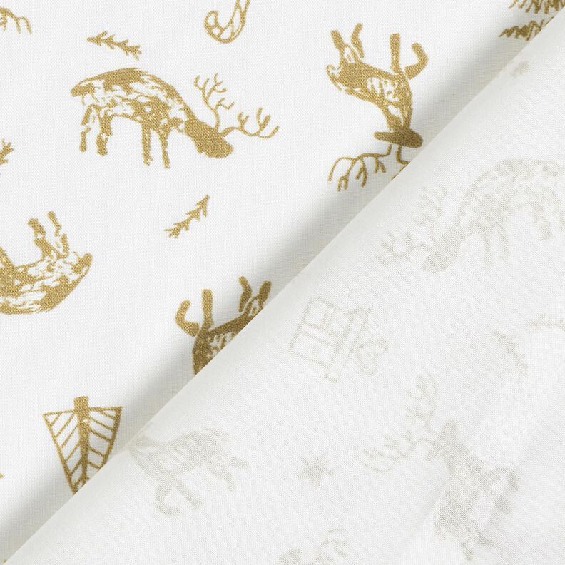 Puuvillakangas Kretonki Porot ja tähdet – norsunluu/kulta,  image number 4