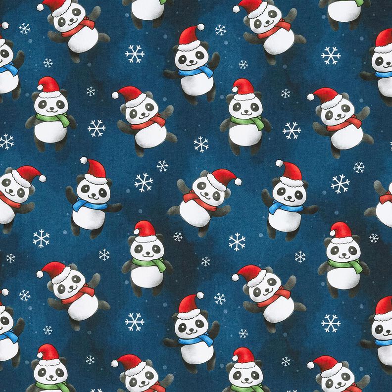 Puuvillajersey Pandan joulutunnelma | Glitzerpüppi – yönsininen/chili,  image number 1