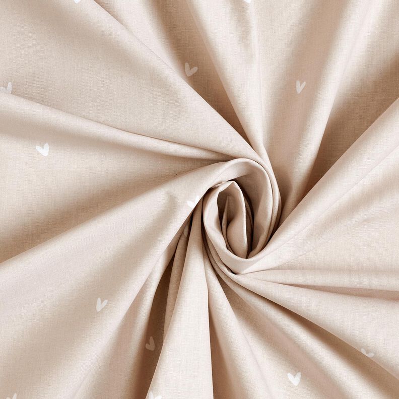 Puuvillapopliini Herkät sydämet – sumunharmaa,  image number 3