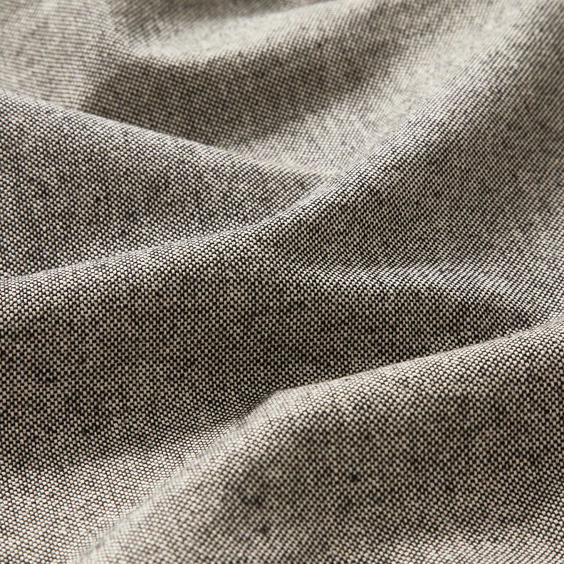 Sisustuskangas Puolipanama Kaksivärinen – musta/luonnonvärinen,  image number 2