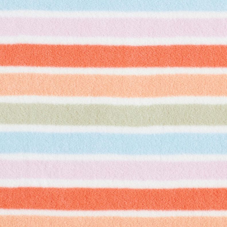 Antipilling-fleece Värikkäät raidat – valkoinen,  image number 1