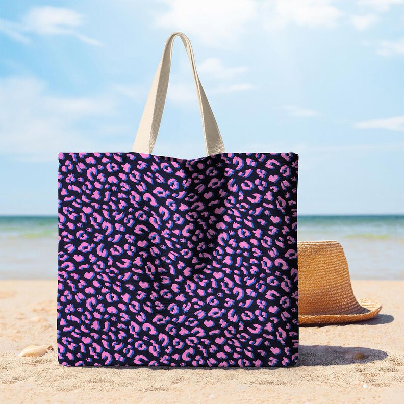 Pinnoitettu puuvilla Abstrakti leo | Poppy Fabrics &ndash; y&ouml;nsininen/pink,  image number 5