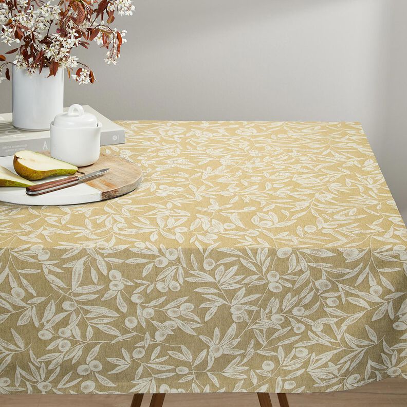 Pinnoitettu puuvilla Jacquard Pinnoitettu Oliivit &ndash; oliivi/vaalea beige,  image number 5