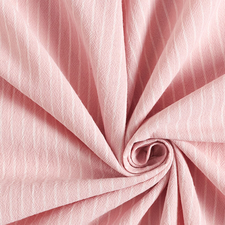 Paitapuserokangas Puuvillasekoite Leveät raidat – roosa/villanvalkoinen,  image number 3