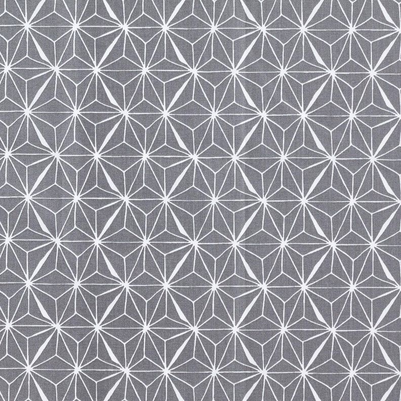 Pinnoitettu puuvilla Graafiset tähdet – harmaa/valkoinen,  image number 1