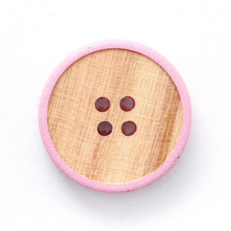 Puunappi 4-reikäinen  – beige/roosa,  image number 1