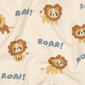 Puuvillajersey Leijona | Poppy Fabrics &ndash; vaalea beige/vaaleanruskea, 