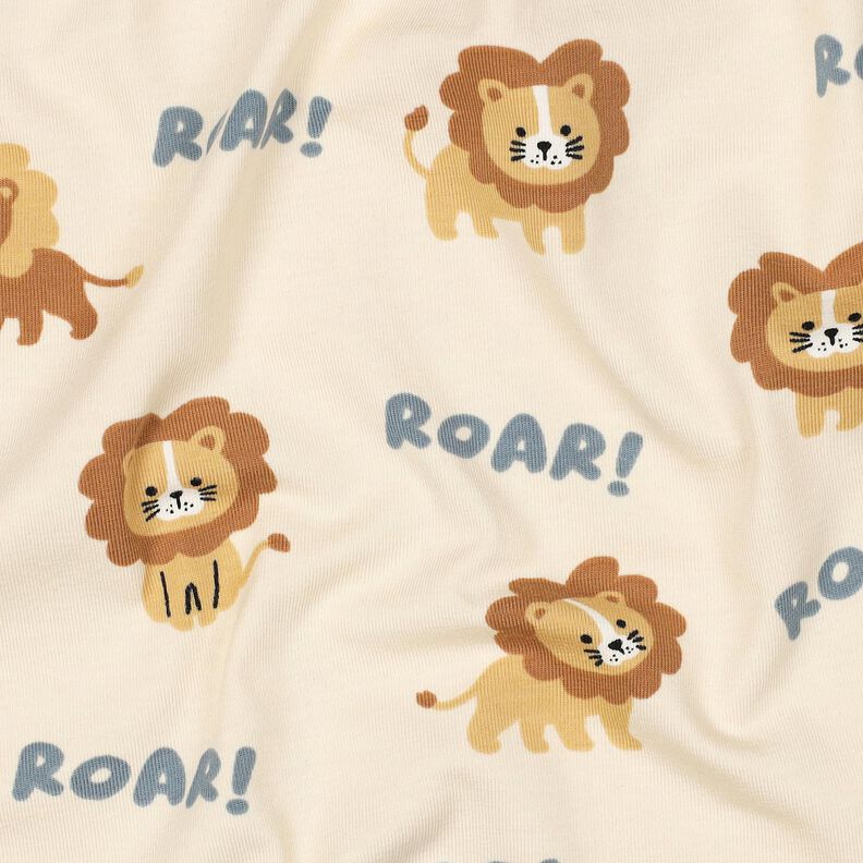 Puuvillajersey Leijona | Poppy Fabrics &ndash; vaalea beige/vaaleanruskea,  image number 2