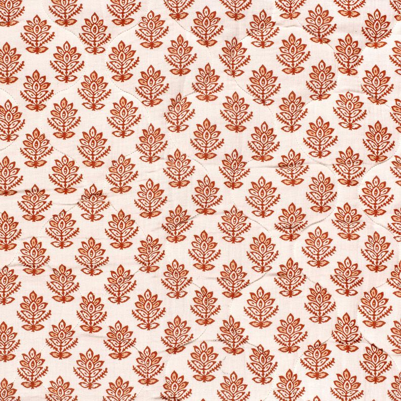 Tikkikangas Musliini K&ouml;ynn&ouml;kset ja kukat &ndash; ruskea/y&ouml;nsininen,  image number 3