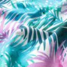 Puuvillajersey Värikkäät palmunlehdet | Glitzerpüppi – valkoinen,  thumbnail number 1