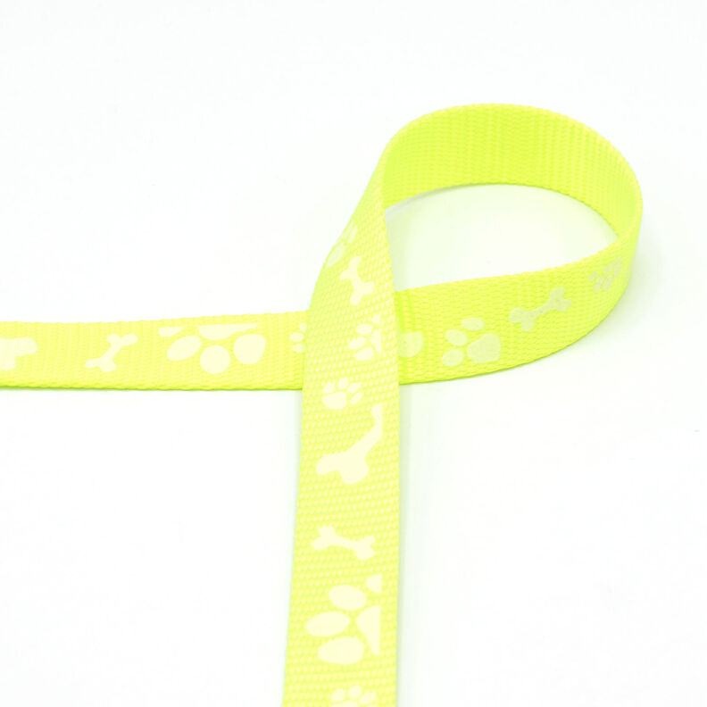 Heijastava kudottu nauha Koiran hihna [20 mm]  – keltainen neon,  image number 2