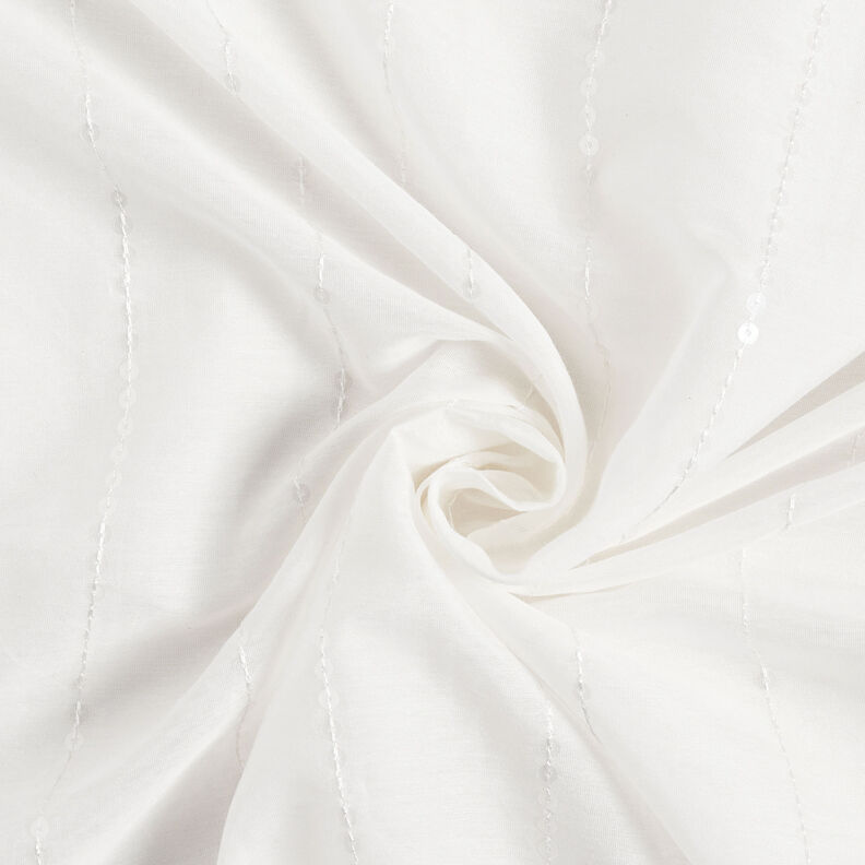 Voilee Puuvilla-silkkisekoite Paljetit – valkoinen,  image number 4