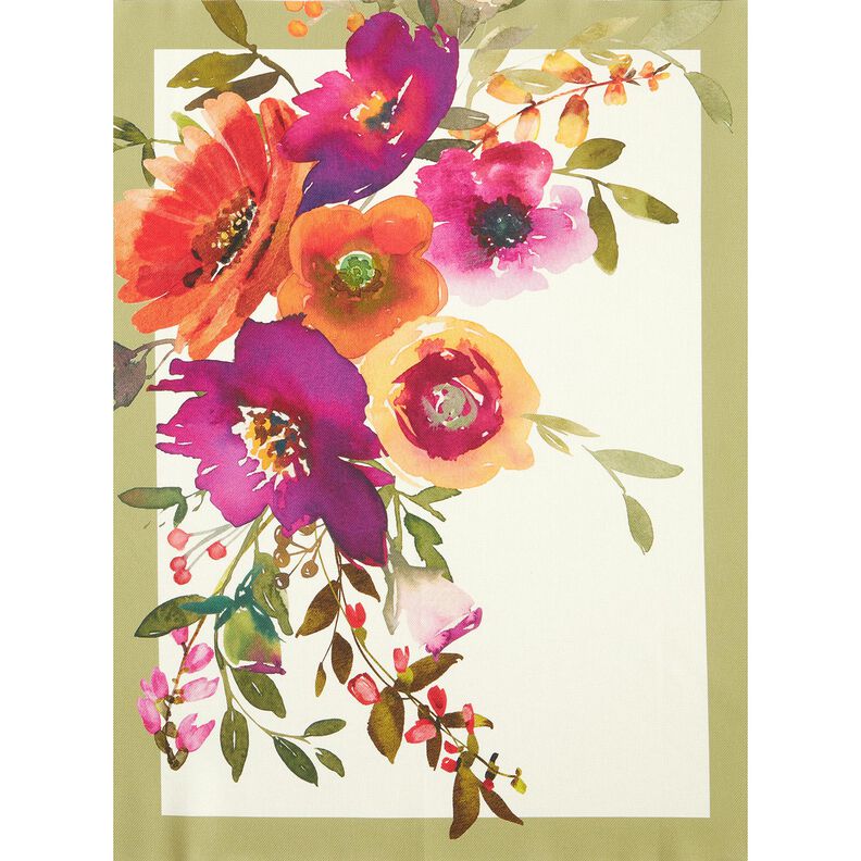 Koristepaneeli Trio Akvarellikukat – norsunluu/marja,  image number 9