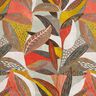 Sisustuskangas Puolipanama Trooppiset lehdet – sinappi/terrakotta,  thumbnail number 1