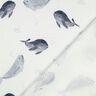 Vohvelipikee Valaat Digitaalipainatus | Poppy Fabrics – norsunluu/siniharmaa,  thumbnail number 4