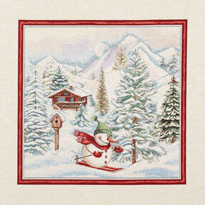 Koristepaneeli Gobeliini Lumiukko – karmiininpunainen/vaalea beige, 