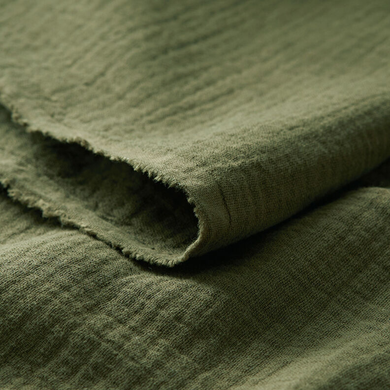 Musliini-/kaksikerroksinen kangas – oliivi,  image number 3