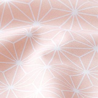 Puuvillakangas Kretonki Japanilaiset tähdet Asanoha – roosa, 
