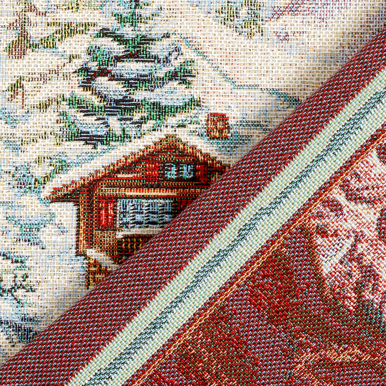 Koristepaneeli Gobeliini Lumiukko – karmiininpunainen/vaalea beige,  image number 4