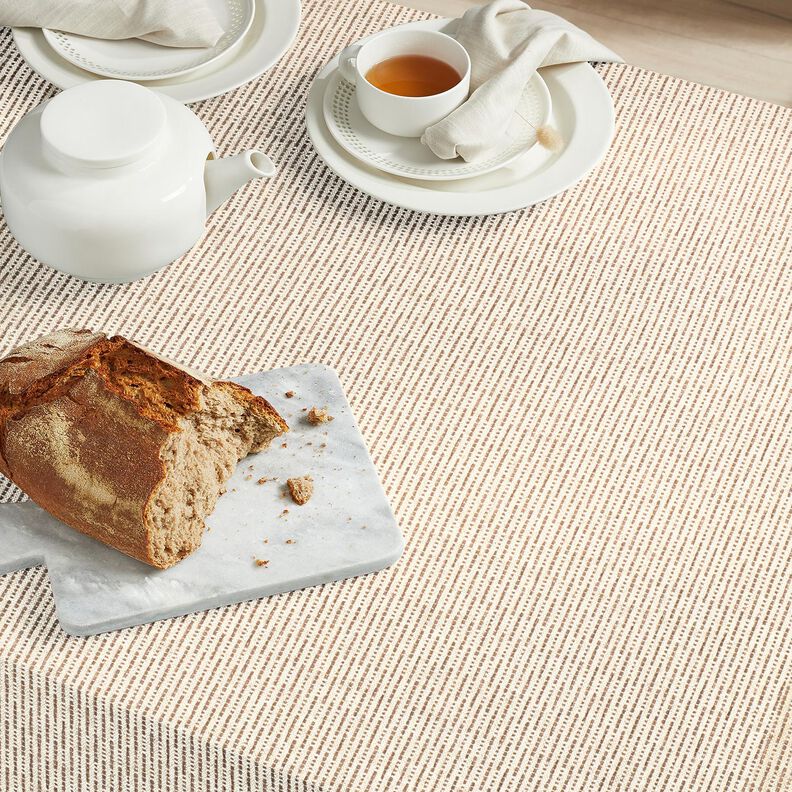 Sisustuskangas Jacquard Rustiikkiset raidat &ndash; keskiruskea/luonnonv&auml;rinen,  image number 5