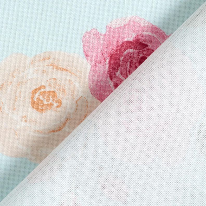 Pinnoitettu puuvilla romanttiset ruusut – vauvansininen,  image number 5