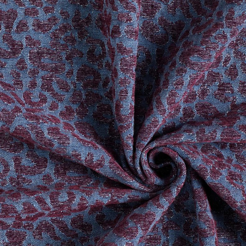 Housukangas farkkujäljitelmää leopardikuvio – munakoiso/farkunsininen,  image number 3