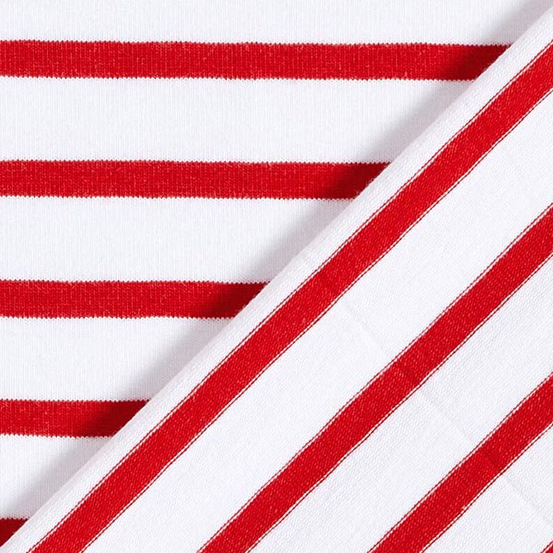Puuvillatrikoo Kapeat ja leveät raidat – valkoinen/punainen,  image number 4