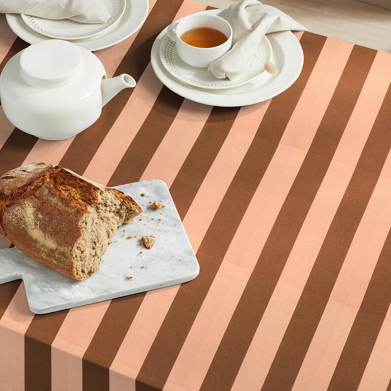 Sisustuskangas Canvas Iloiset raidat &ndash; lohenpunainen/ruskea,  image number 6