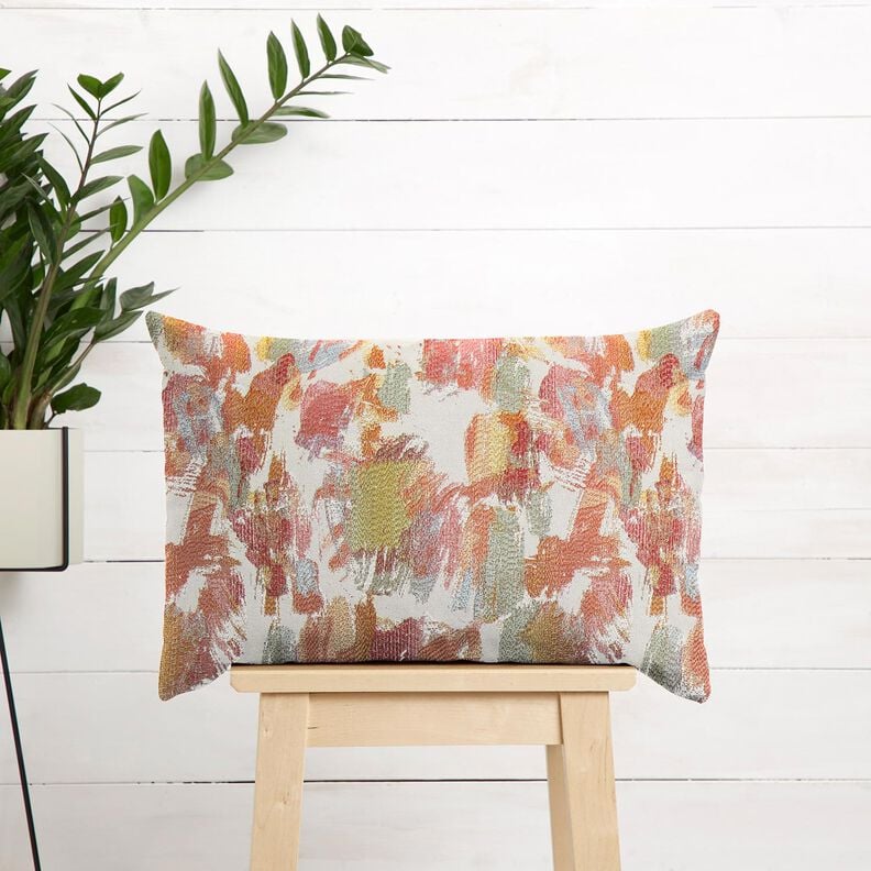 Sisustuskangas Gobeliini Abstrakti taide &ndash; vaalea beige/vaalea marjanpunainen,  image number 5