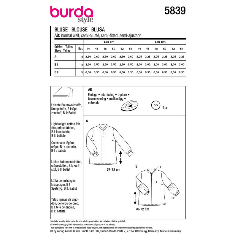 Plus-Size Pusero | Burda 5839 | 44-54,  image number 9