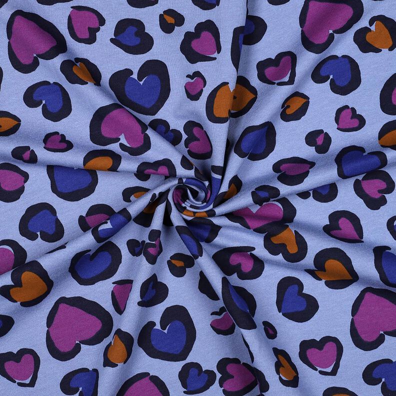 Collegekangas harjattu v&auml;rikk&auml;&auml;t syd&auml;met | Poppy Fabrics &ndash; ter&auml;ksen sininen,  image number 3