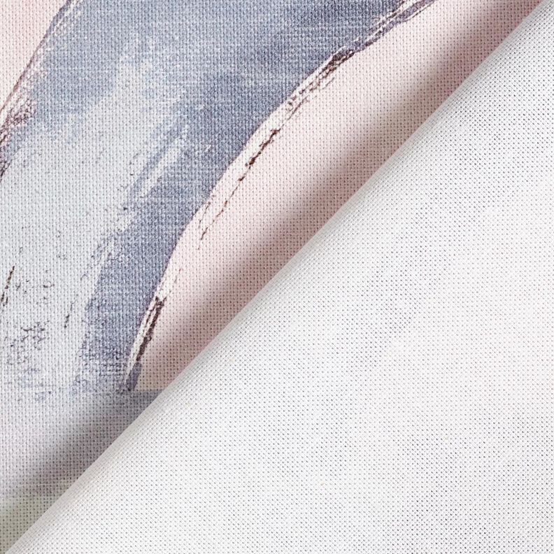 Sisustuskangas Puolipanama Abstraktit renkaat – pastellisyreeni/sininen,  image number 4