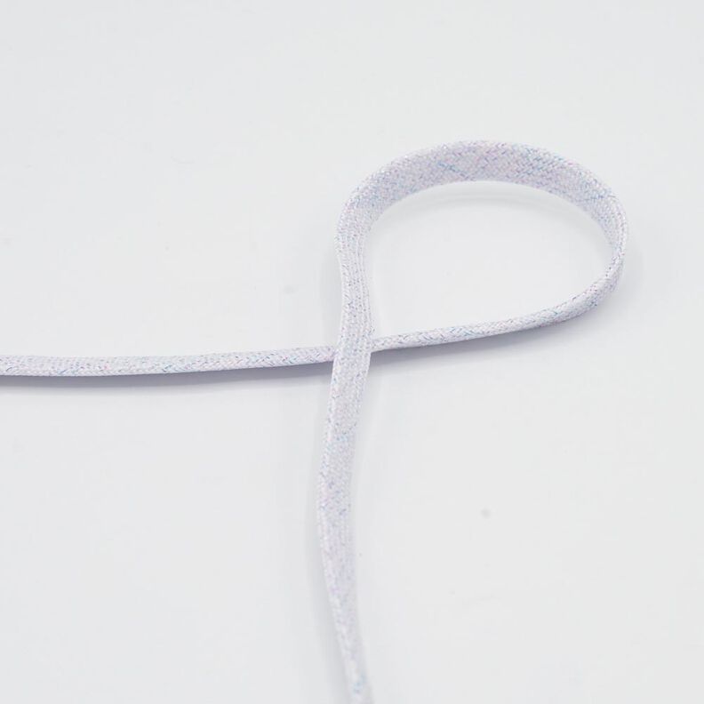 Litteä nyöri Huppari Lurex [8 mm] – valkoinen/syreeni,  image number 1