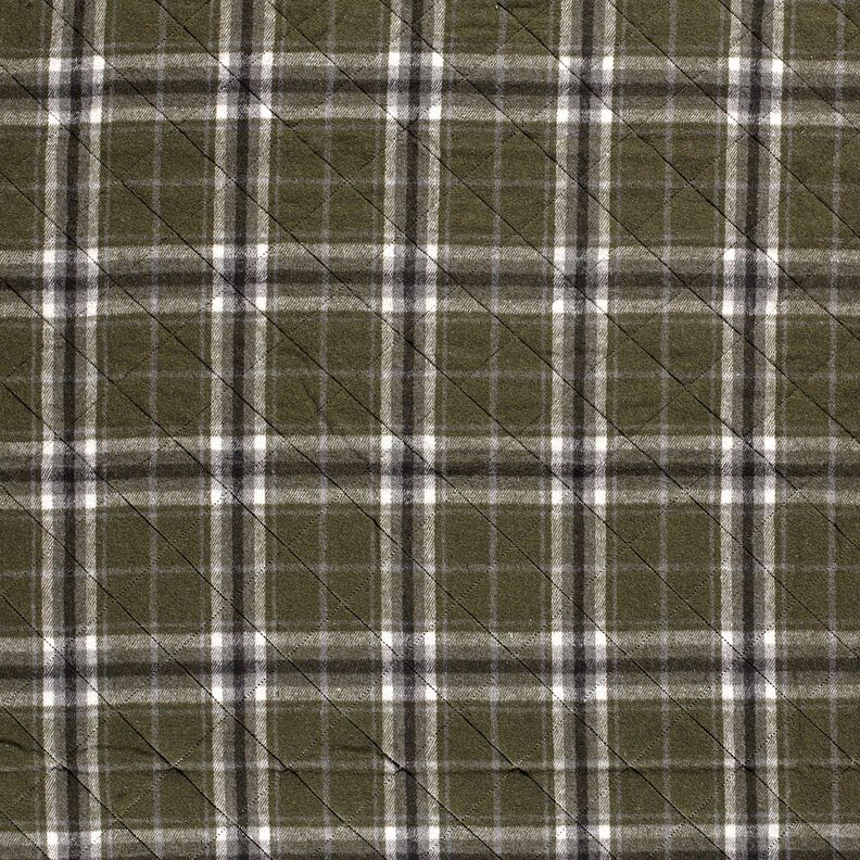 Tikkikangas ruudullinen – tummaoliivi/kivenharmaa,  image number 1