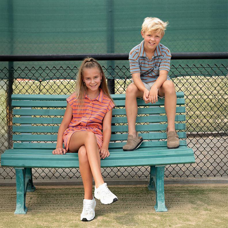 Froteejersey Raidat | Poppy Fabrics &ndash; oranssi/punalila,  image number 7