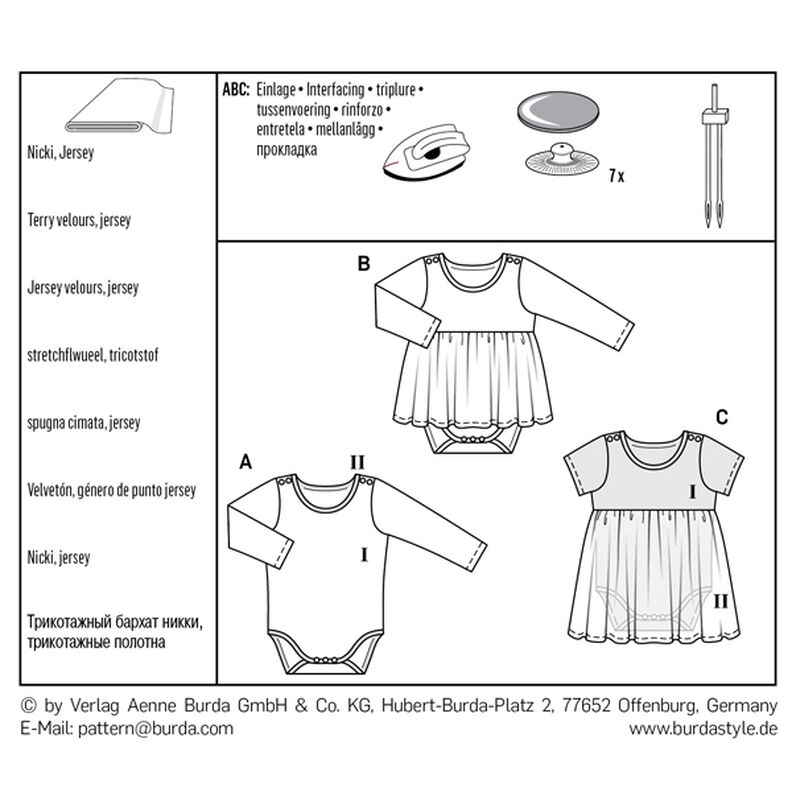 Vauvan mekko | body, Burda 9347 | 62 - 92,  image number 8