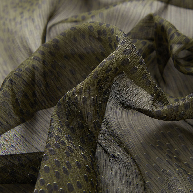 Kreppisifonki suuret pilkut &ndash; khaki/musta,  image number 2