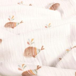 Musliini-/kaksikerroksinen kangas Raidallinen valas Digitaalipainatus – norsunluu, 