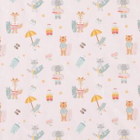 Luomupuuvillapopliini Surffieläimet – ruusunpunainen, 