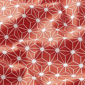 Puuvillakangas Kretonki Graafinen tähti – kirsikanpunainen, 