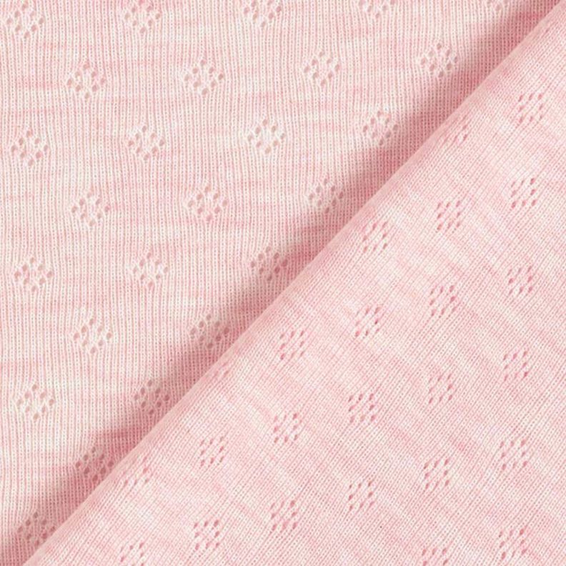 Hienoneulosjersey, jossa reikäkuvio Melange – vaaleanpunainen,  image number 4