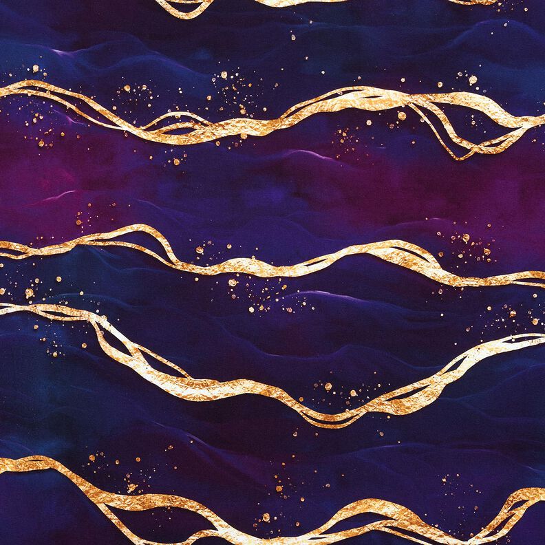 Puuvillajersey Dreamy Marble | Glitzerpüppi  – punalila/vanhakulta,  image number 1