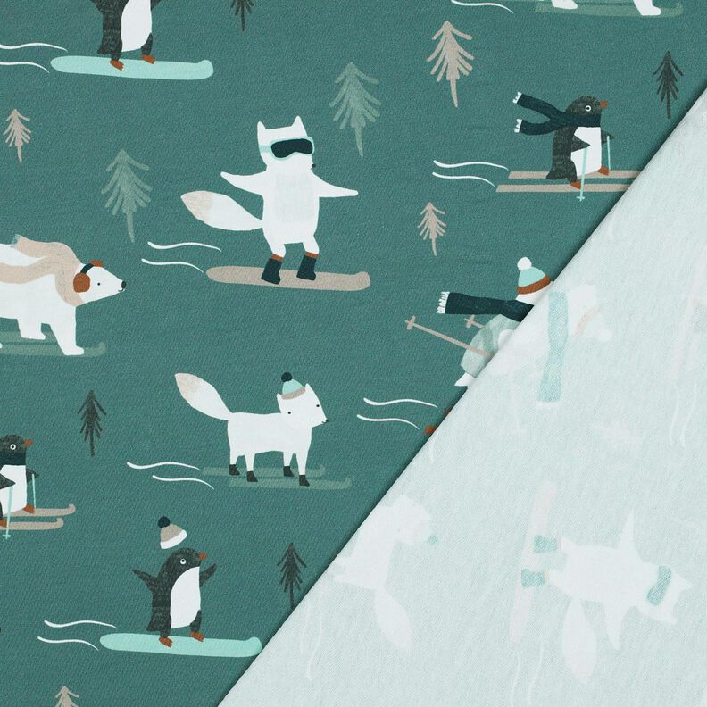 French Terry Kesäcollege Talviurheilueläimet Digitaalipainatus | Poppy Fabrics – kirkas,  image number 4