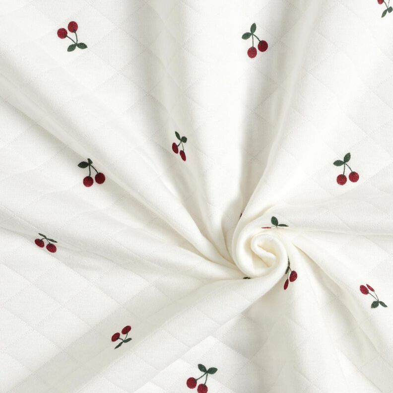 Doubleface Jersey Kirsikat – norsunluu,  image number 3