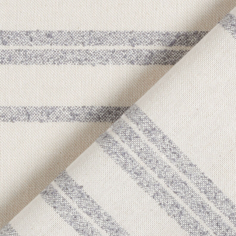 Sisustuskangas Puolipanama Kudotut raidat &ndash; ter&auml;ksen sininen/luonnonv&auml;rinen,  image number 5