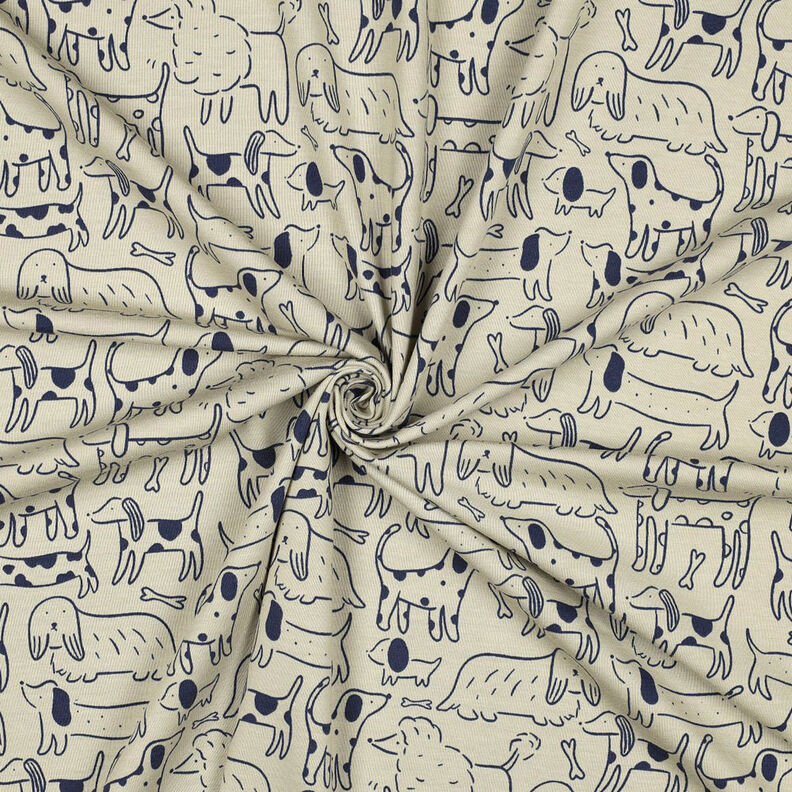 Puuvillajersey Koirat | by Poppy – anemone/laivastonsininen,  image number 3